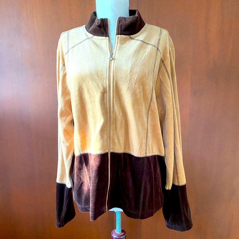 Pappagallo tan and brown velour coat